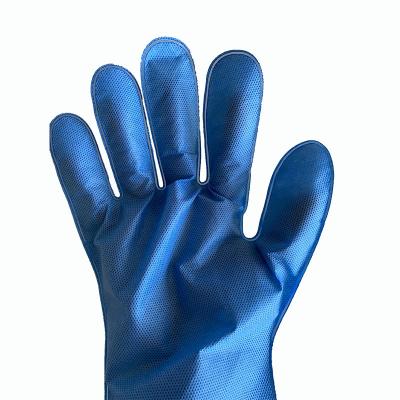 China SMS 30gsm Blue Nonwoven Waterproof Disposable Cleaning Gloves for sale