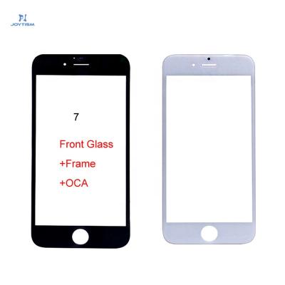 China Replacement for iPhone 7 Front Glass Lens OCA with Polarazing Frame Black White View 3 in 1 for iphone 7 Front Glass for sale