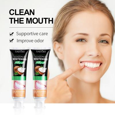 China OEM/ODM Natural Organic Coconut Whitening Toothpaste Teeth Cleansing Protective Gingival Oral Care Herbal Mint Toothpaste for sale