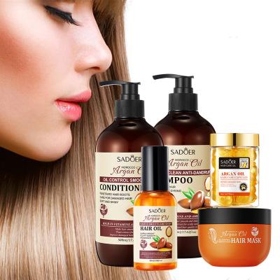 China Best Color-protecting Argan Oil Fluffy Hair Shampoo and Hot Selling Organic Smooth Nourishing Repair Serum Hair Conditioner Hair Oil for sale