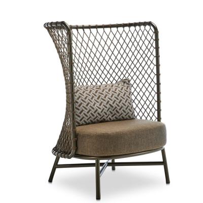 China Modern outdoor rattan rope furniture wicker chair leisure sofa high back hotel yard lounge chair for sale