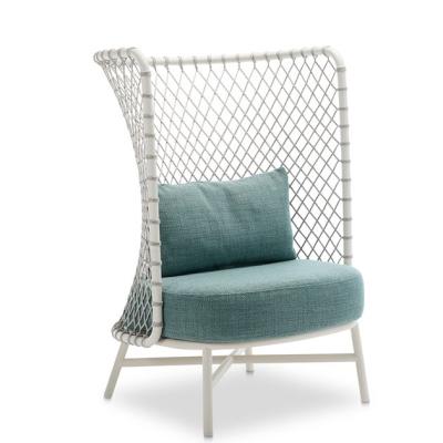 China Modern High Quality Handmade Garden Armchair Rope Furniture Quality Perfect Weaving Metal Outdoor Sofa Chair Fishing Chair Beach Chair for sale