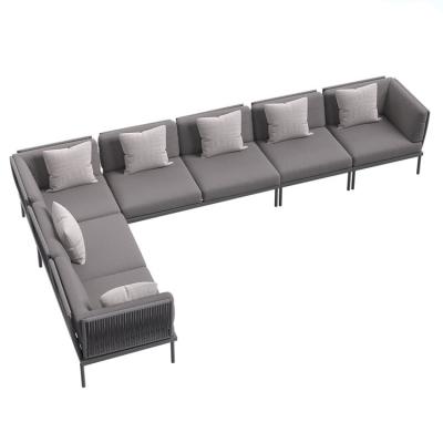 China Europe Modern Style New Arrival Sofa Set Hotel Villa Garden Outdoor Sectional Aluminum With Weather Resistant Outdoor Sofa Set for sale