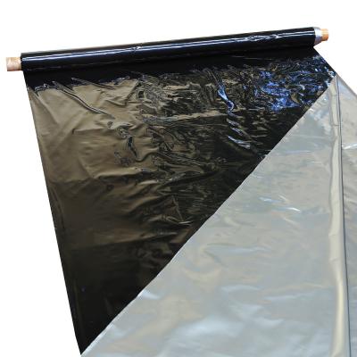 China Waterproof reflective silver and black PE plastic mulching sheet for strawberry garden for sale