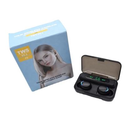 China Wholesale F9-5 LED Light In-Ear Light Tws Headset Mini Tws 5.1 High Fidelity Radio Earbuds With MIC Charging Box 2000Ahm for sale