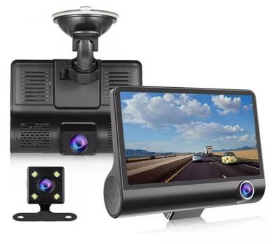 China 4 Inch Screen 3 Inch Waterproof Vehicle Camera Front Inside Reverse Infrared Night Vision Car Driving Recorder for sale