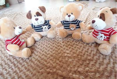 China Advertising Hot Selling Plush Teddy Bear Stuffed T Shirt Bear Plush T-shirt Dog for sale