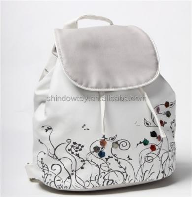 China Camping Hiking Shopping Schooling 2015 Customized Designer Backpack Fashion Ladies Backpack White Backpack for sale