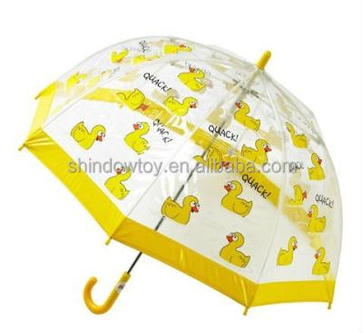 China Lovely Animal Print Polyester Kids Plastic Transparent Umbrella for sale