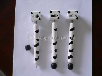 China Cow Promotional Pattern Milk Pen Wooden Pen for sale