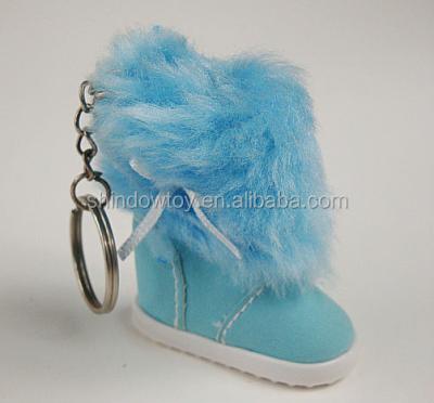 China Blue Flush PU Snow Boots Key Chain for sale