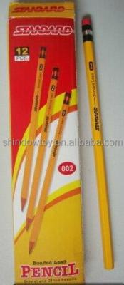 China office & Bulk #2 School Pencil Crayons Yellow Colored Pencil Number 2 Pencil With Erasers for sale