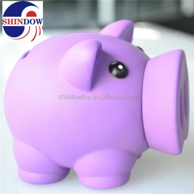 China Many colors for your choose colored plastic pig shaped piggy bank with custom design for sale