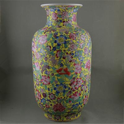 China Chinese Traditional Chinese Style Beautiful Handmade Family Mounted Porcelain Ceramic Flower Vase Made In Jingdezhen for sale