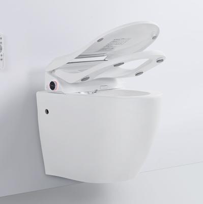 China Newcomer automatic operation wall hung double-flush automatic wall hung smart toilet for sale