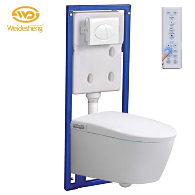 China Double-Flow Auto Flush Tankless Smart Toilet Wall Hung Smart Toilet for sale