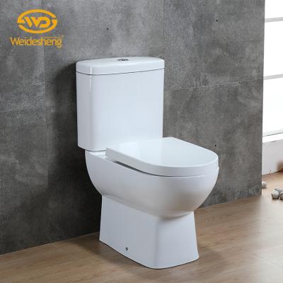 China Double-Flow Two-Piece Floor Commode Ceramic Toilet Price for sale