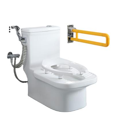 China High Efficient Wholesale Double-Flow Stream Squat Pan 2 In 1 Sitsquat Toilet for sale