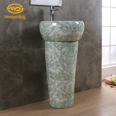 China Hand Wash European Wc Hand Popular Cylindrical Free Standing Pedestal Wash Basin Pedestal Wash Basin for sale