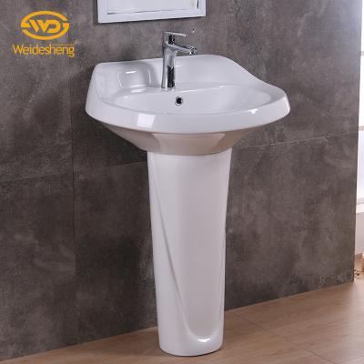 China Hand Wash New Type Ceramic Pedestal Sink Cheap Bathroom Wash Basin for sale