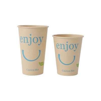 China 16oz Biodegradable Flexo Printing Home Coffee Compostable Plastic Free Water Based Liner Paper Cup for sale