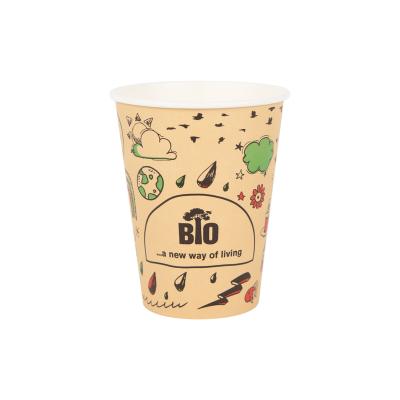 China 6oz Biodegradable Flexo Printing 100% Biodegradable Coffee Paper Cup for sale