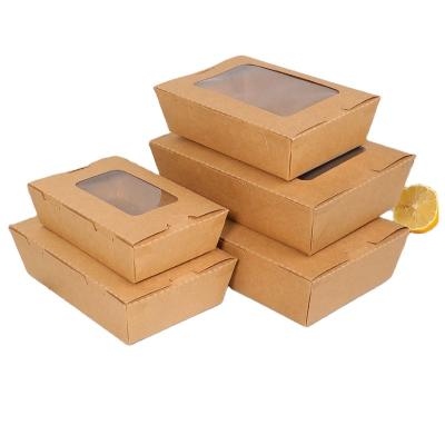 China Disposable Custom Square Gift Packaging Kraft Cardboard Paper Box With Clear Window Front for sale