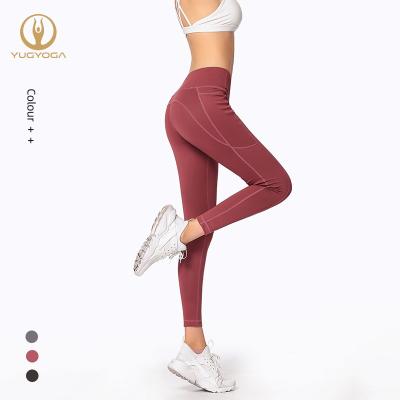 China Wholesale Custom Breathable LOGO Women Workout Clothing Hight Waist Gym Legging With Pocket Seamless Yoga Pants for sale