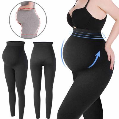 China High Waist Maternity Leggings Garter Belt Breathable Adjustable Stretchy Women's Waist Bulge Pregnant Maternity Leggings for sale