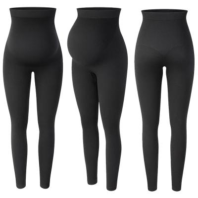 China Breathable Plus Size Adjustable Elastic Band Maternity Leggings Over Belly Maternity Yoga Pants Pregnancy Leggings for sale