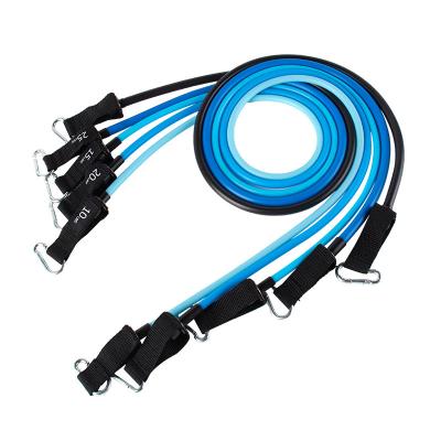 China Durable Manufacturer Well Made Portable Blue Fitness Kits Exercise Resistance Bands Set for sale