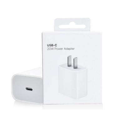 China Hot Selling US/EU/UK/AU Mobile Phone PD 20W Charger with 8pin to usb c cable portable mobile fast wall charger for apple iphone 12 charger for sale