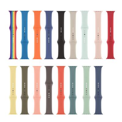 China Soft Strap Wristband For Apple Watch Band, For Apple Watch Strap, Silicone Sport Smart Watch Band For iWatch Accessories 51 Colors Sport Rubber Strap for sale