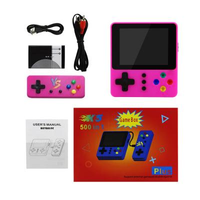 China Game Playing Retro Nostalgia 500 Newest K5 Screen Color TFT 3.0 Inch Portable Handheld Game Player 500 In 1 Video Game Console With Gamepad for sale