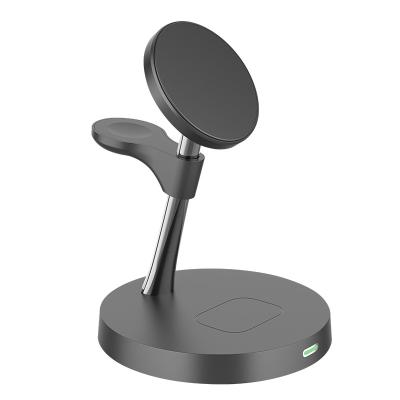 China 3W Watch Position 15W Base Position Folding Wireless Charging Stand With Zinc Alloy ABS Body for sale