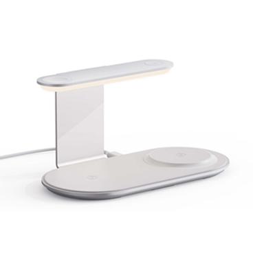 China Multifunctional Wireless Charging Station With Adjustable Night Lamp And USB Input Output Three In One for sale