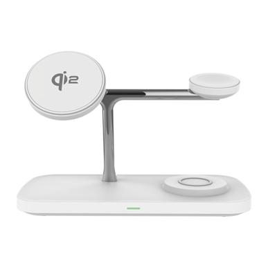 China Black and white QI2 All In 1 Magnetic Fast Wireless Charger ABS zinc alloy material for sale