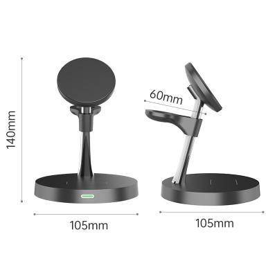 China Abs Zinc Alloy 4 In 1 Fast Magnetic Wireless Charging Station With Night Lamp 2w for sale