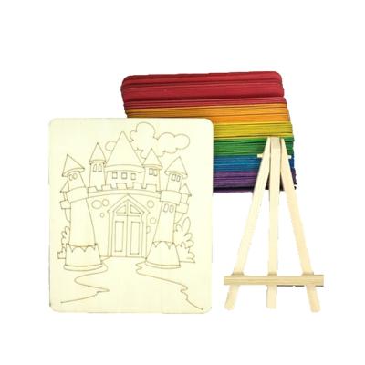 China NEW DESIGN DIY WOODEN DRAWING BOARD SET FOR KIDS for sale