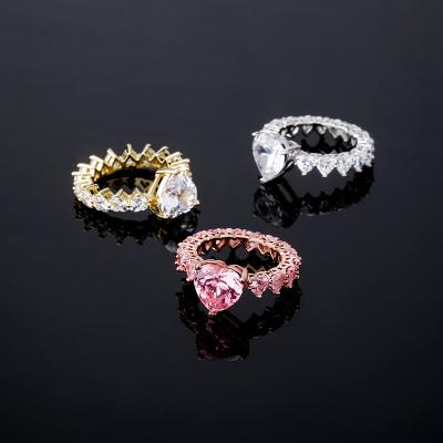 China New Style Hip Women's Real Hops Love CLASSIC New Style Gold Plating Zircon Ring Sterling Silver Ring for sale