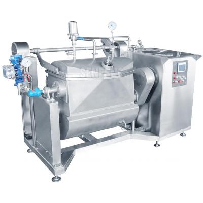 China 2021 new industrial horizontal vegetable processing factory price blender machine fruit jam vacuum cooking blender equipment for sale for sale