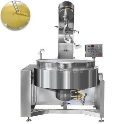 China food & Beverage Factory Price Industrial Chickpeas Automatic Tilting Sauce Cooking Machine With Mixer for sale