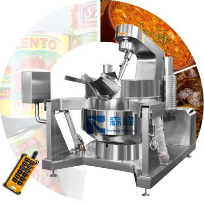 China Vegetable Processing Plant Hot Selling 100-600L Automatic Gas Powered Food Cooking Mixer Machine Tilting Stir-fry Making for sale