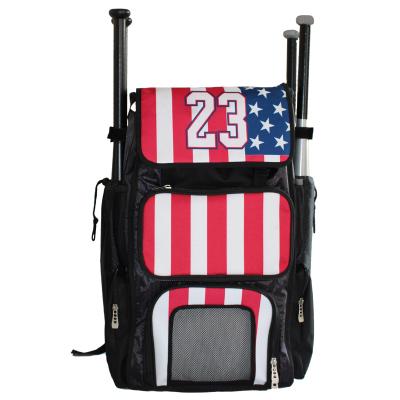 China Custom Print Team Logo Sport Equipment Bags Baseball Bags Sublimation Baseball Backpack 58*32*25CM for sale