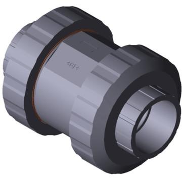 China GF 360 Series PVC-U/EPDM JISd63 DN50 Double Union Ball Check Valve – Corrosion-Resistant Industrial Solution with EPDM Seals for sale