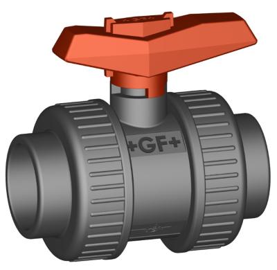 China +GF+ 375 Series PVC-U Ball Valve - JIS DN25 Ends | Corrosion-Resistant Industrial Fluid Control Valve with Double Union Design | Unique Model for Water/Chemical Systems for sale