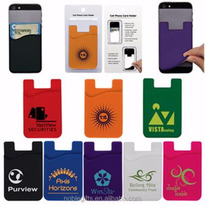 China Environmental Custom Logo Silicone Wallet Silicone Cell Phone Sticker Smart Card Holder for sale