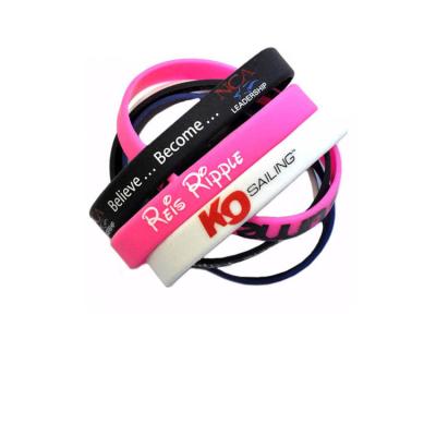 China eco friendly 3D silicone ring personalized with custom logo bracelet for sale