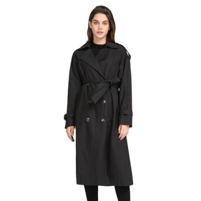 China Plus Size Customized Spring Autumn Ladies Overcoat Plus Size Women Long Trench Coat for sale