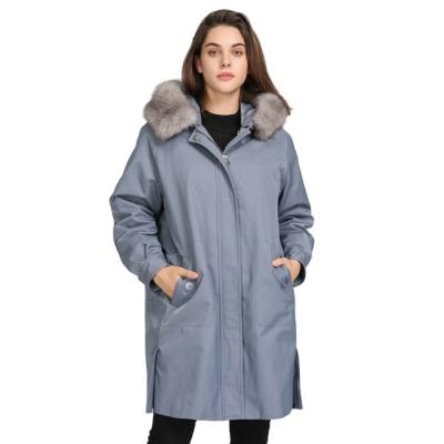 China Plus Size Customized Warm Faux Fur Trim Hooded Ladies Down Long Plus Size Women Parka Jacket Winter Coat for sale